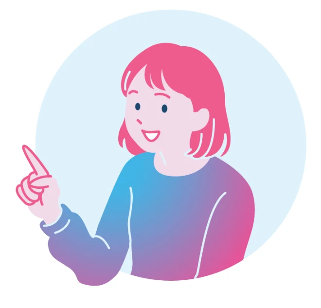 ナレッジベースを案内するスタッフのイラスト