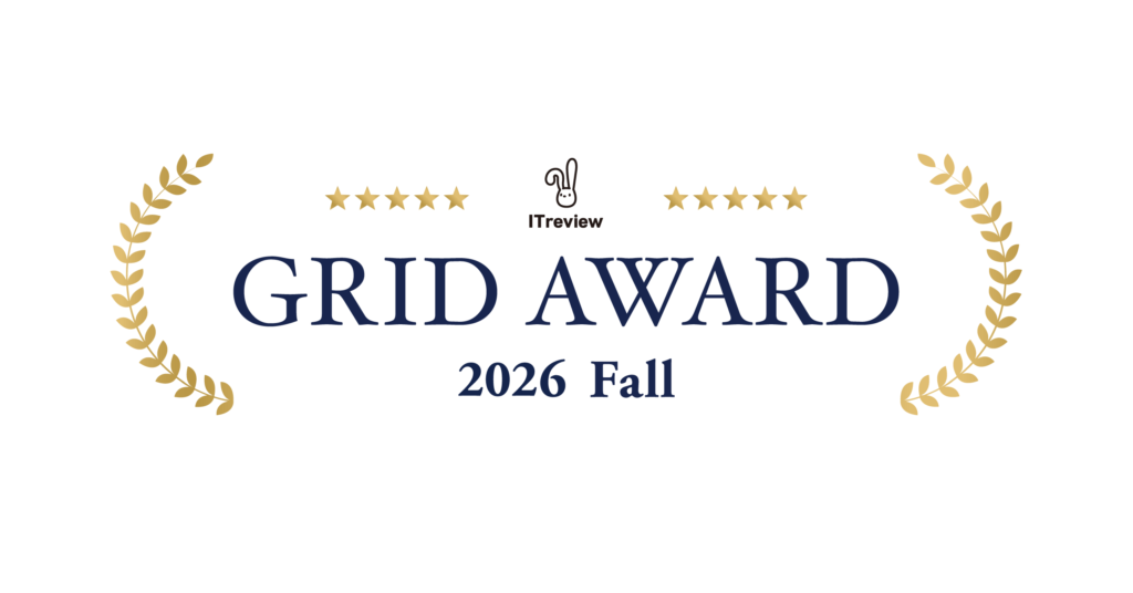 itreview2026_fall_press_image12x | バックオフィスのAI業務自動化プラットフォーム「AI JIMY」 Award banner: GRID AWARD 2026 Fall with gold laurel arcs on both sides and ITreview bunny logo above the title piece? careful - fix